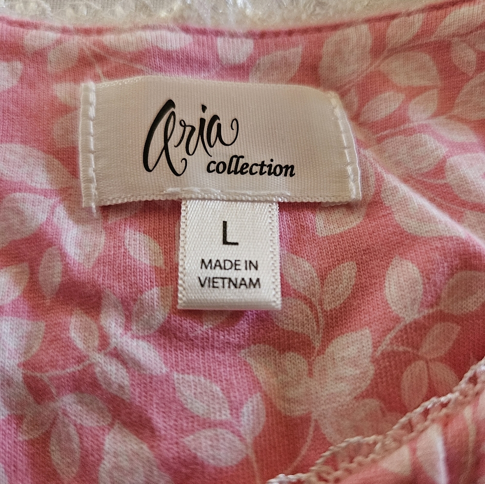 Pink Floral 100% Cotton Woman's Nightgown. - Picture 2 of 11